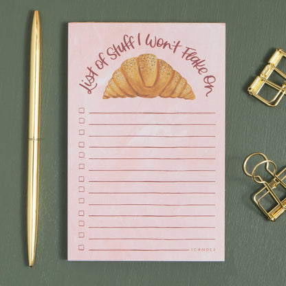 Flaky Croissant To Do 4x6 Notepad