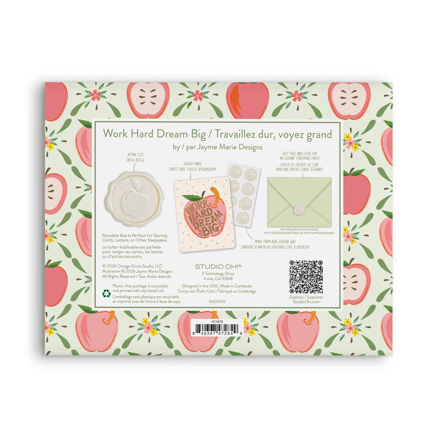 Work Hard Dream Big Studio Notecards with Matching Wax Seals