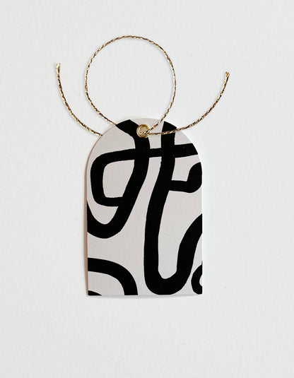 Black and White Squiggle Diecut Gift Tags