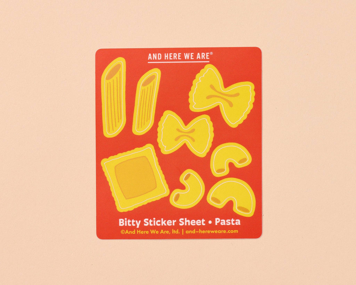 Pasta Bitty Vinyl Sticker Sheet - Made in USA - Foodie - Cooking - Stocking stuffer, Holiday, Gift Guide