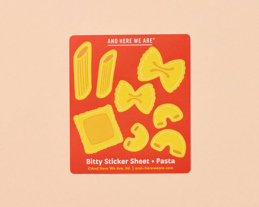 Pasta Bitty Vinyl Sticker Sheet - Made in USA - Foodie - Cooking - Stocking stuffer, Holiday, Gift Guide