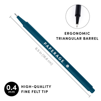 Felt Tip Fine Liner Pen Set – 12pk with Case