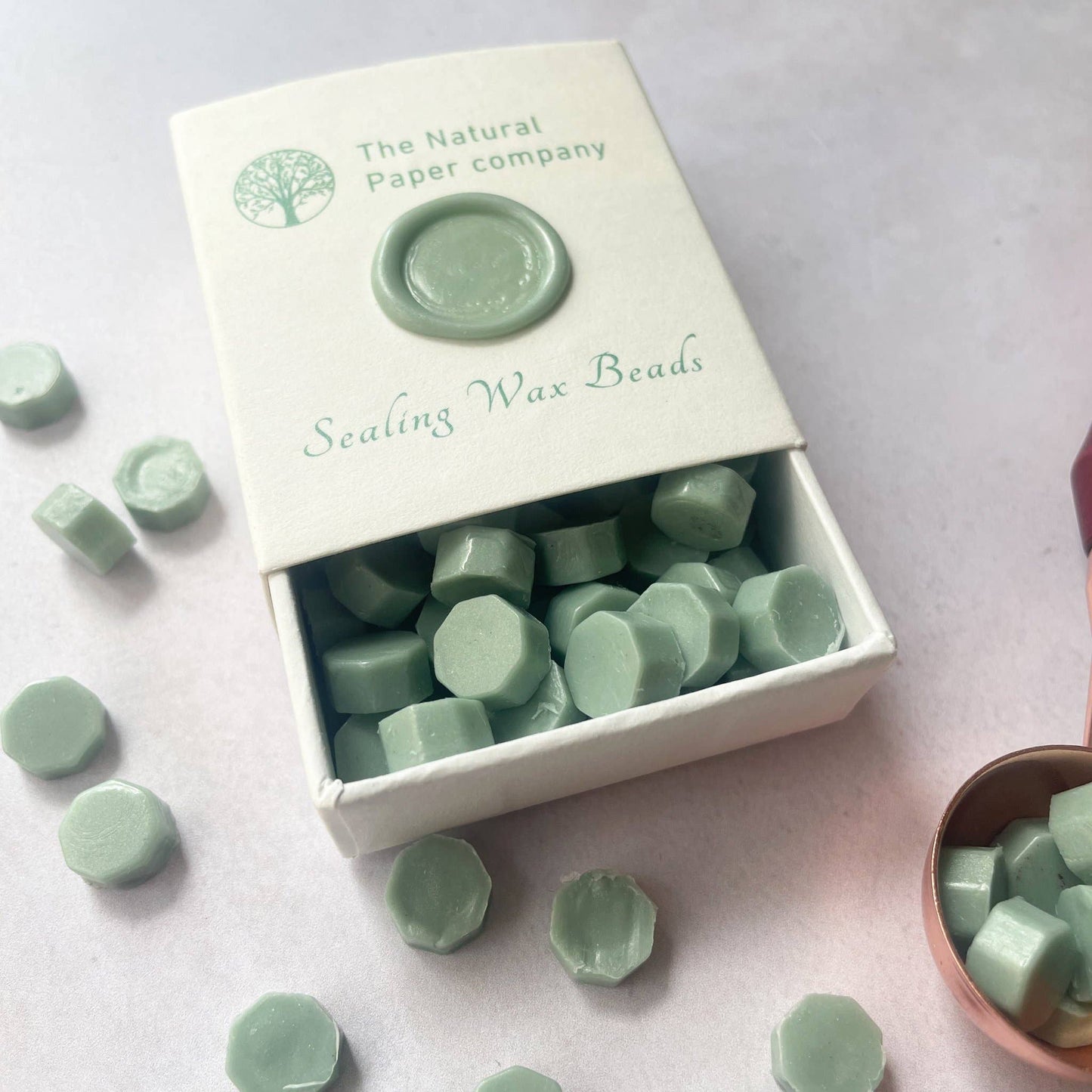 Sage Green Sealing Wax Beads - Plastic Free Wax Seal Beads