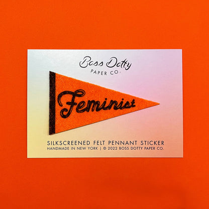 Feminist Felt Pennant Sticker | Handmade in Brooklyn