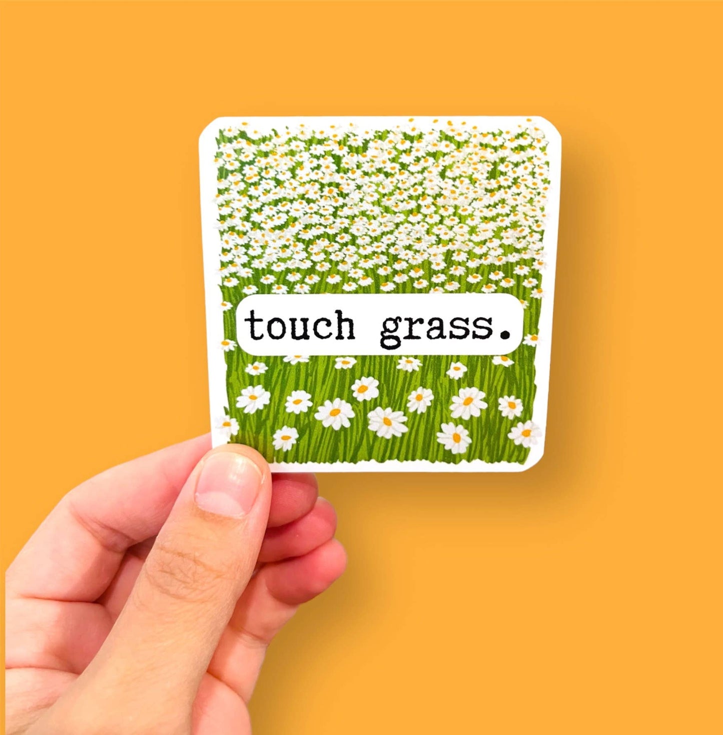 Touch Grass Daisy Sticker | TikTok Trending Saying | Insult