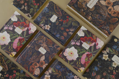 A6 Vegan Leather Hardcover Daily Planner - Forest Flowers