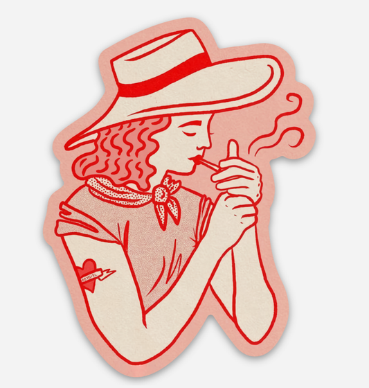 Cowgirl Smokin Sticker