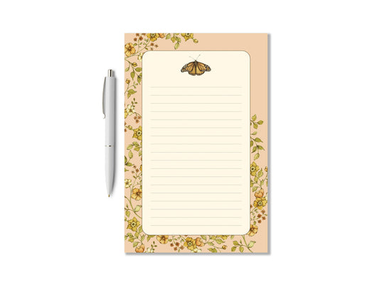 Monarch Butterfly & Flowers To Do List Notepad 