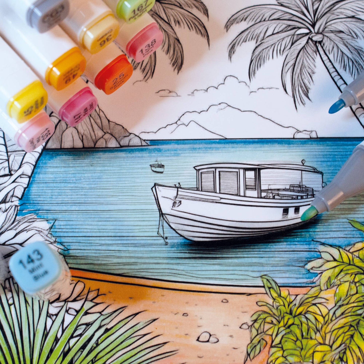 Dual Tip Markers Set, 12 Colors - 4 Color Options Available