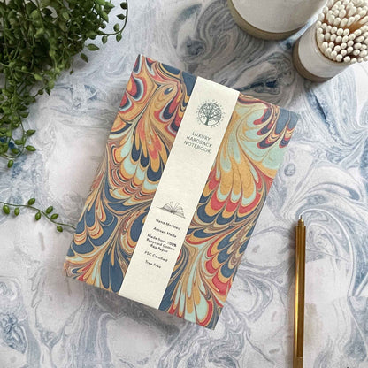 Monarch Notebook | Handmade, Marbled by Hand, FSC Paper