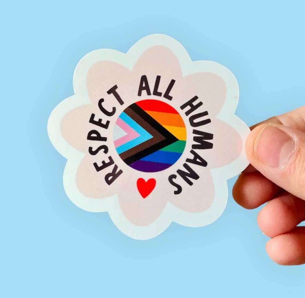 Respect All Humans Pride Sticker | LGBTQIA | Ally