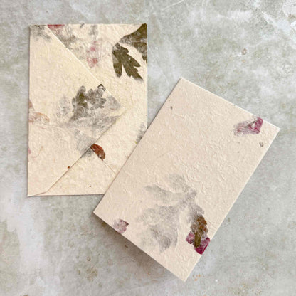 Nepalese Handmade Lokta Paper and Envelopes - Mugwort & Bougainvillea