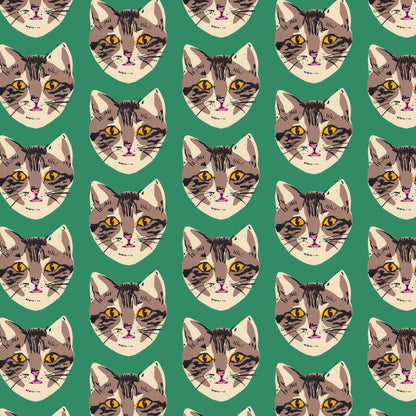 Green Cat Wrapping Paper Sheet