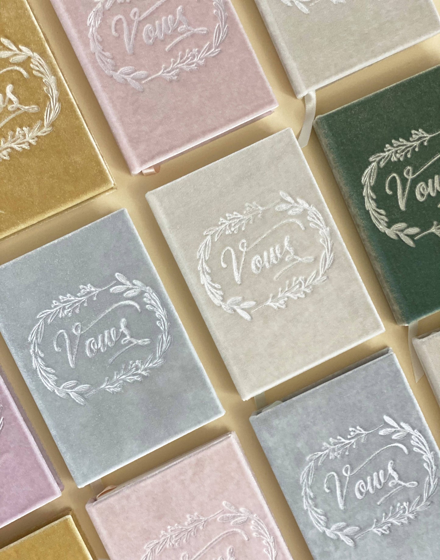 Wedding Vows Silk Velvet Book- Assorted colors
