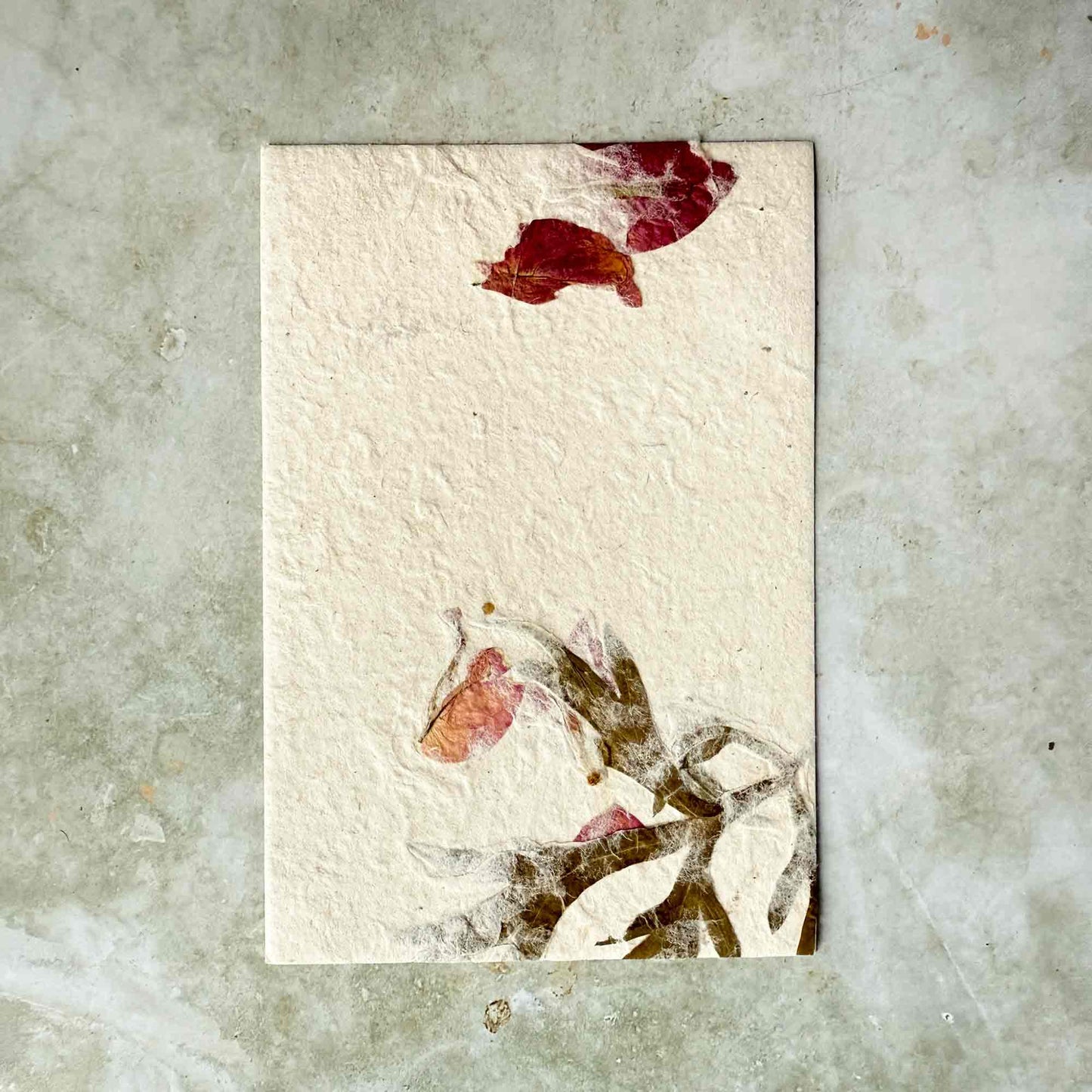 Nepalese Handmade Lokta Paper and Envelopes - Mugwort & Bougainvillea