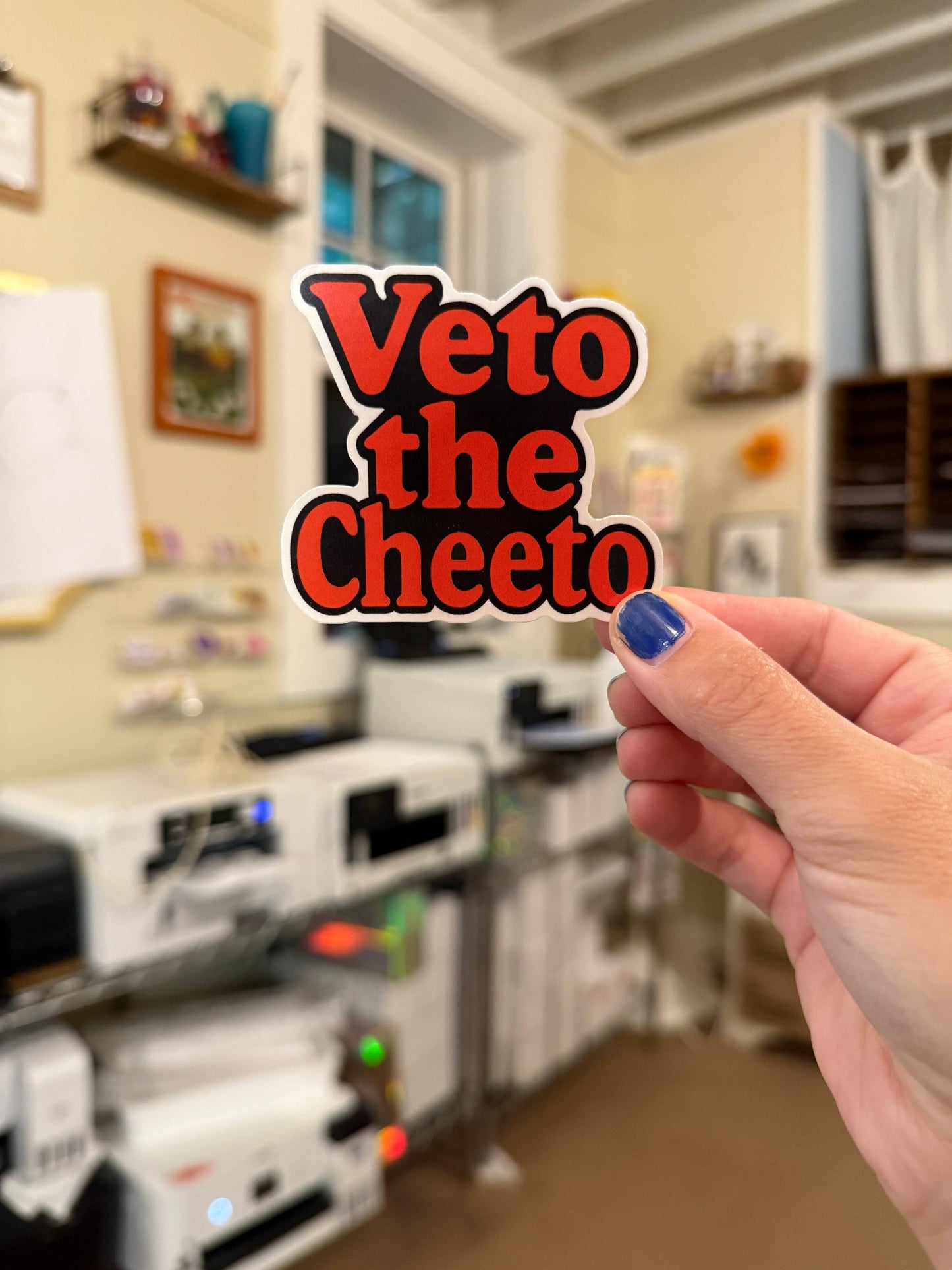 Veto the Cheeto Vinyl Sticker | Political Humor