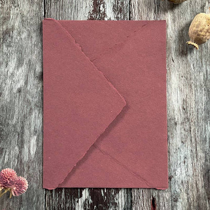 Dusky Rose Handmade Paper Envelope | Recycled Cotton Rag