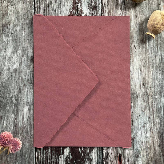Dusky Rose Handmade Paper Envelope | Recycled Cotton Rag