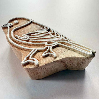 Siskin - Indian Wood Block Stamp | Bird Design Wooden Stamp