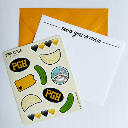 Thank Yinz Pittsburgh Note Cards