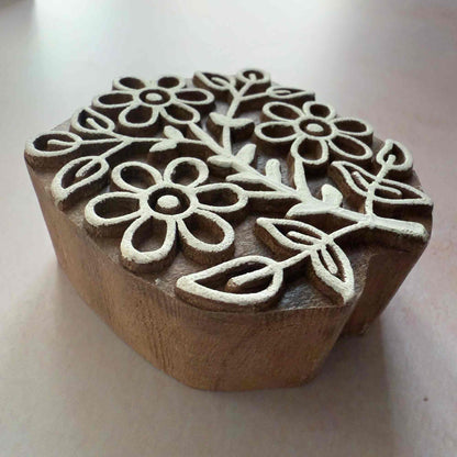 Florabunda - Indian Wood Block Stamp | Flower Pattern Stamp