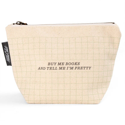 Buy Me Books Zippered Canvas Pouch