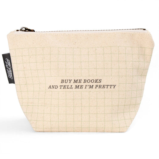 Buy Me Books Zippered Canvas Pouch
