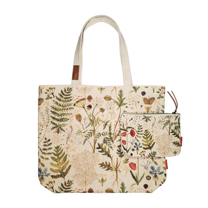 Tote Bag Canvas  -Greens and Flowers