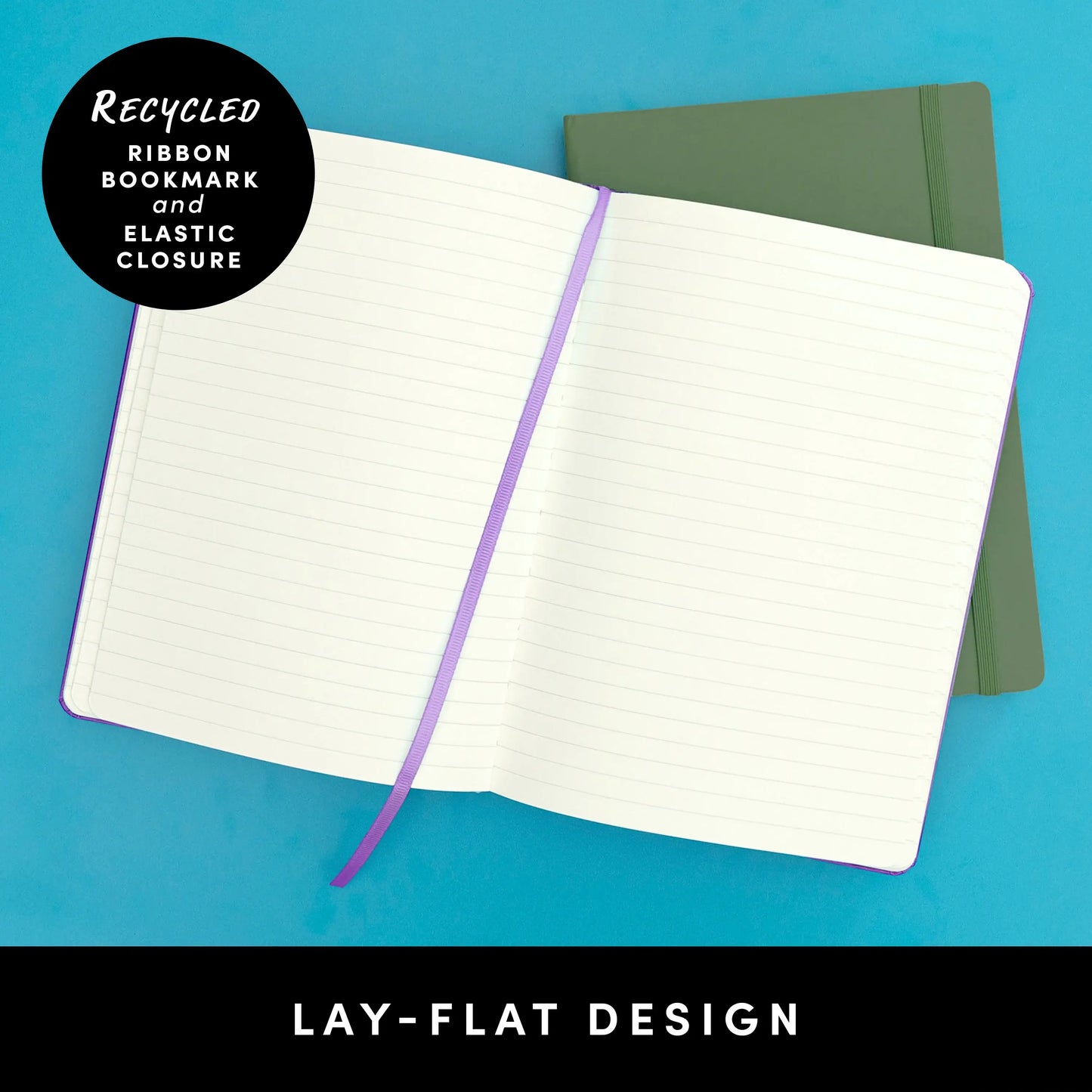 160PG Recycled Casebound Lined Journal Notebook