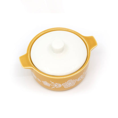 Pyrex-Inspired Butterfly Gold Casserole Ceramic Trinket Box