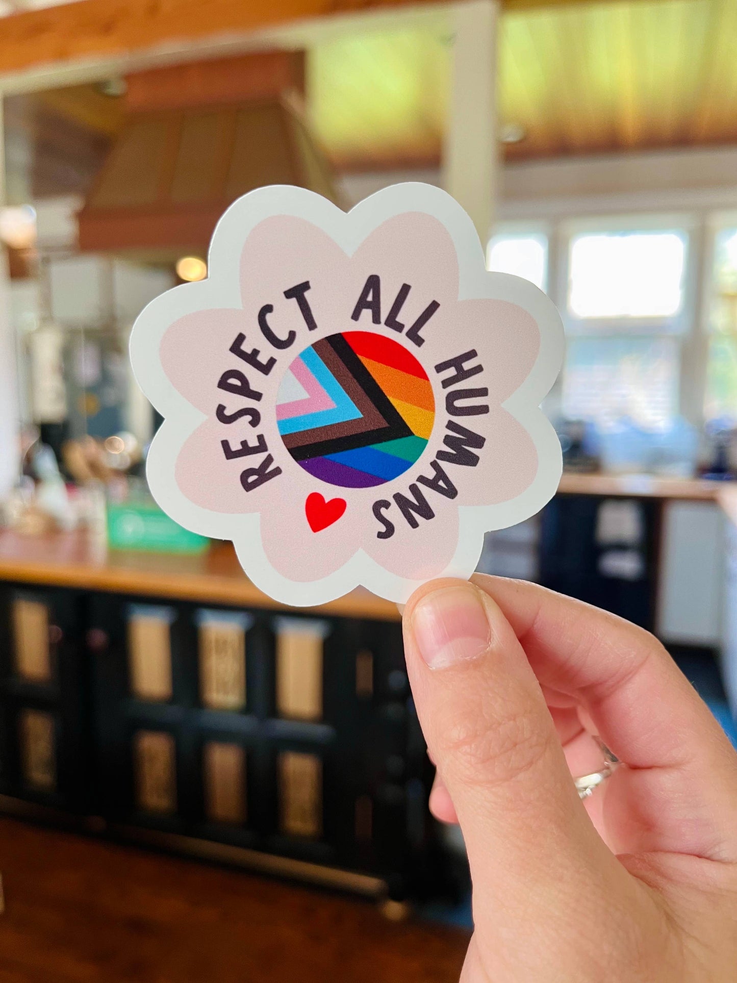 Respect All Humans Pride Sticker | LGBTQIA | Ally