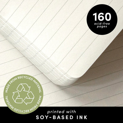160PG Recycled Casebound Lined Journal Notebook