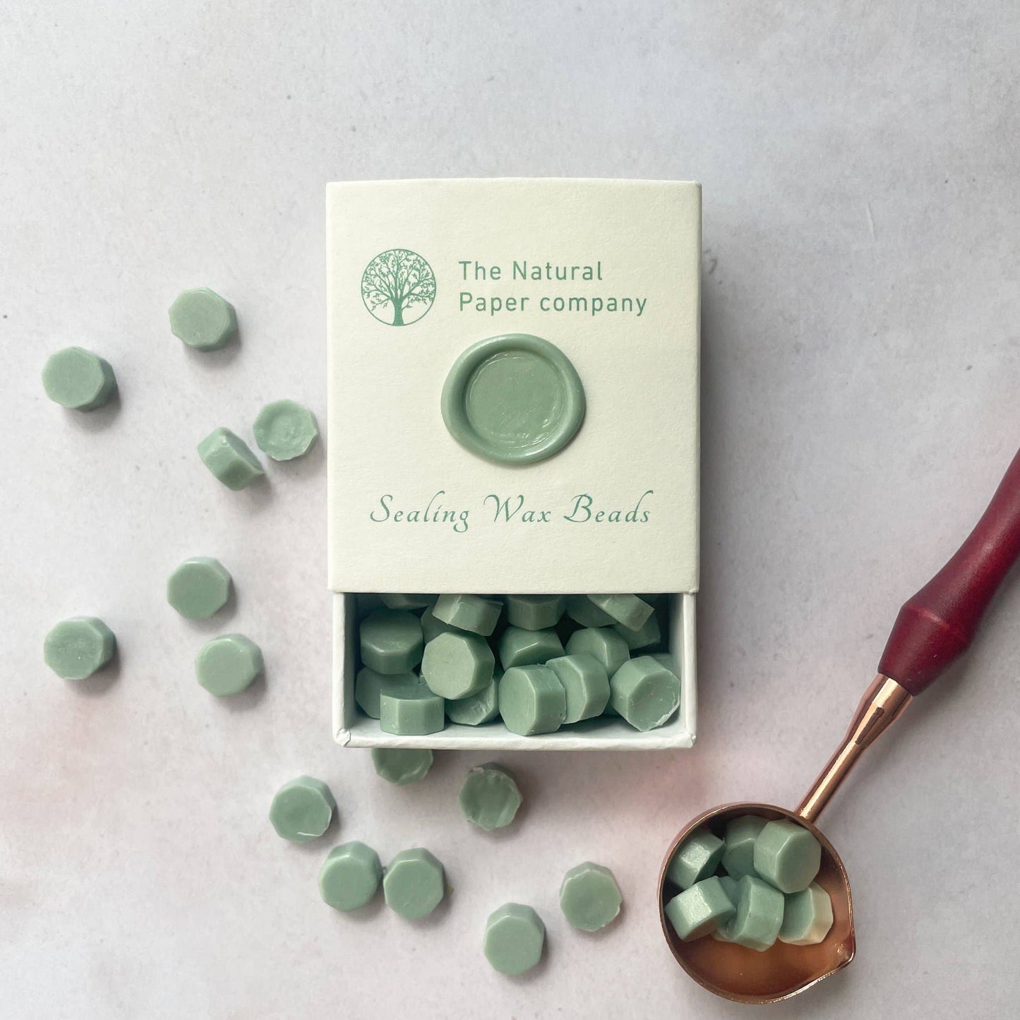 Sage Green Sealing Wax Beads - Plastic Free Wax Seal Beads
