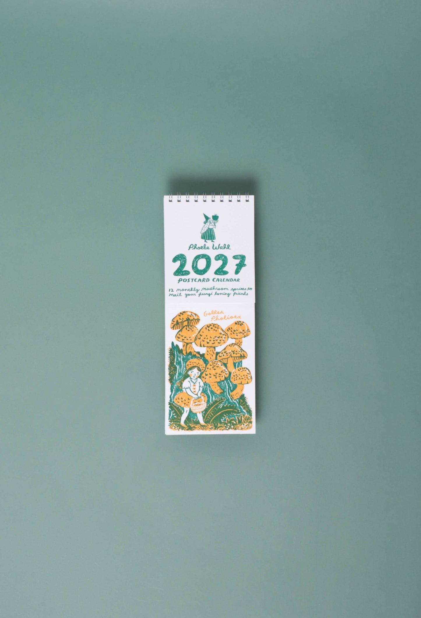 2027 Gnomes & Mushrooms Postcard Wall Calendar Phoebe Wahl