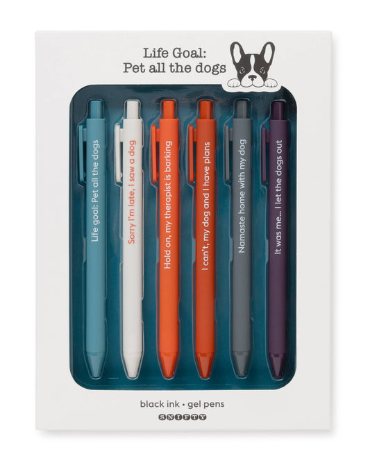 LIFE GOAL PET ALL THE DOGS QUOTABLE PEN SET