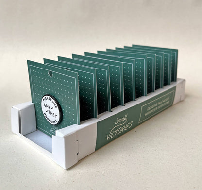 Black & Gold Circular Enamel Pronoun Pin: He/They