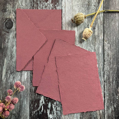 Dusky Rose Handmade Paper Envelope | Recycled Cotton Rag