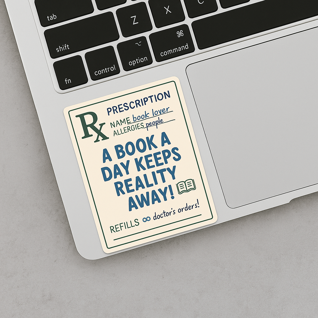 Book Prescription Sticker – Book RX Vinyl for Readers & Book