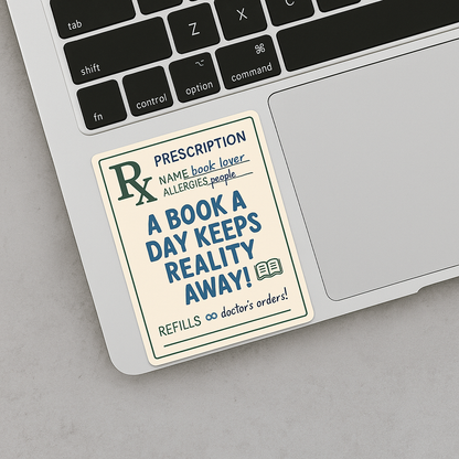 Book Prescription Sticker – Book RX Vinyl for Readers & Book