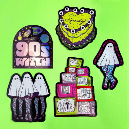 90s Witch Holographic Halloween Sticker