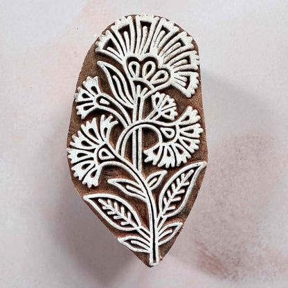 Carnation - Indian Wood Block Stamp | Floral Wooden Stamp