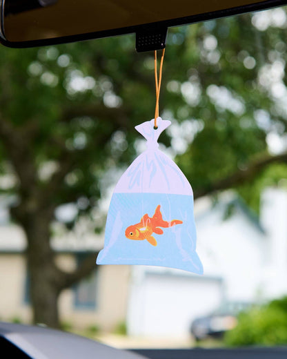 Goldfish in a Bag Air Freshener - Rain Scent - Summer, County Fair, Pet, Fish - Stocking stuffer, Holiday, Gift Guide