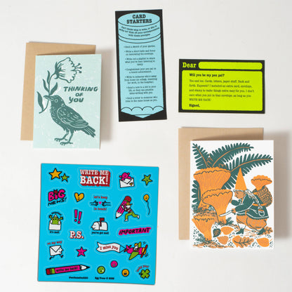 Mushroom + Crow Letter Writing Write Me Back Pen Pal Kit