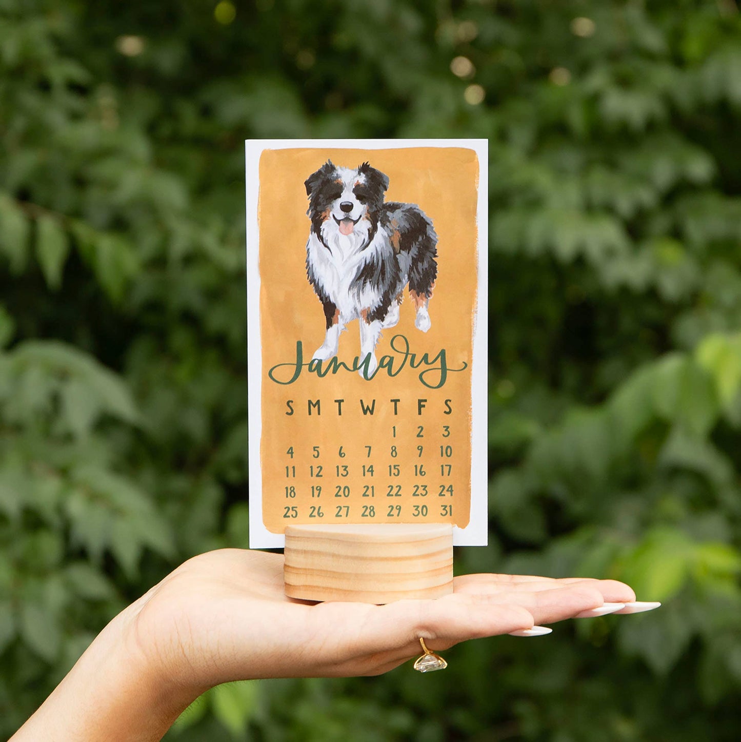 Furry Friends Dogs 2026 Mini Desk Calendar with Wooden Block