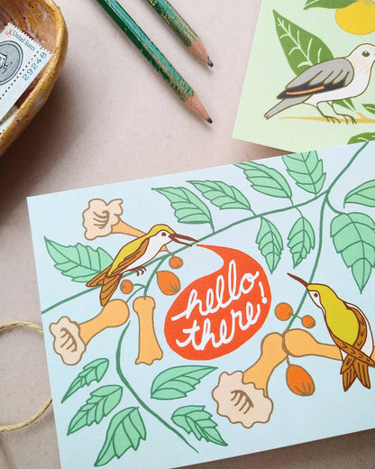 Hello There Bird Postcard