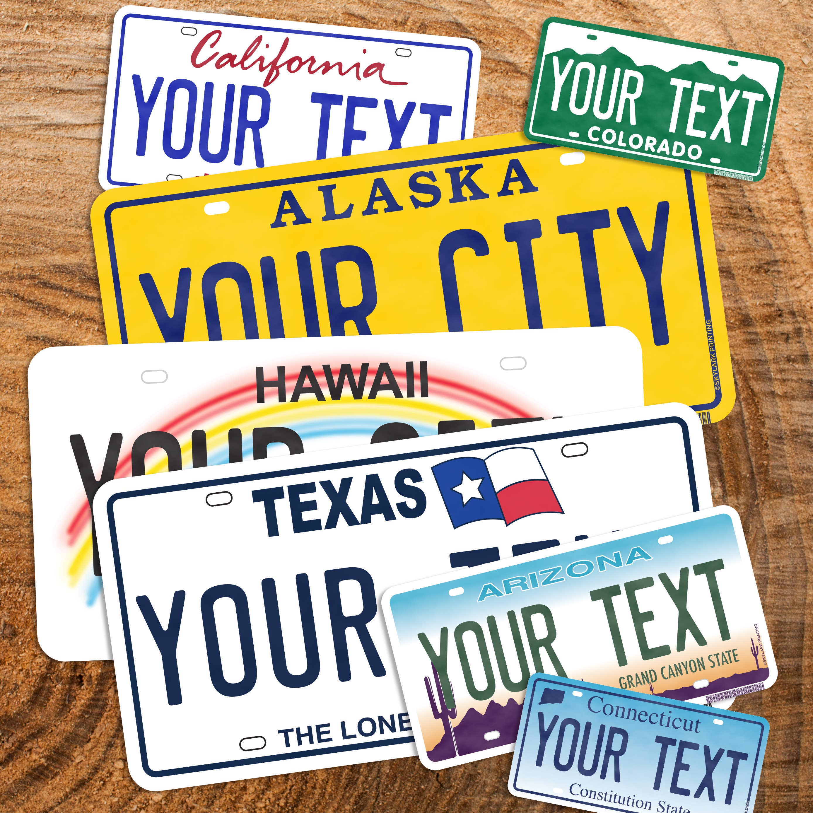 State License Plate Souvenir Sticker with Your City, Text – Flagship ...