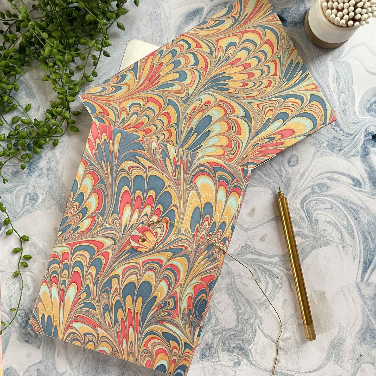 Monarch Notebook | Handmade, Marbled by Hand, FSC Paper