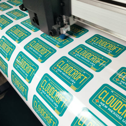 State License Plate Souvenir Sticker with Your City, Text