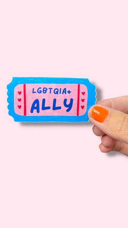 Ally Pride Sticker | LGBTQ | Queer Pride Ally Ticket Stub