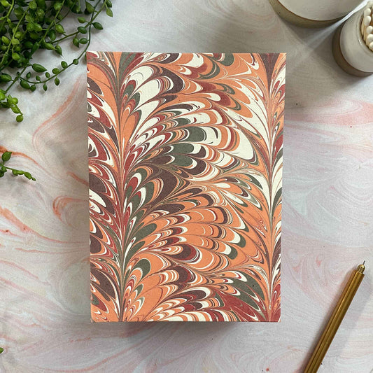 Sunset Notebook | Handmade, Marbled by Hand, FSC Paper
